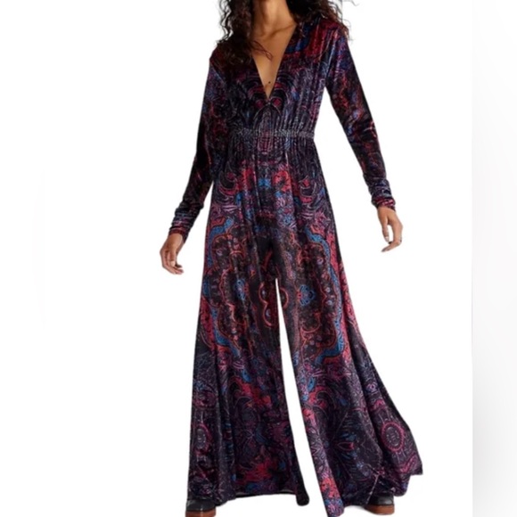Free People Pants - Free People Giselle Velvet Jumpsuit